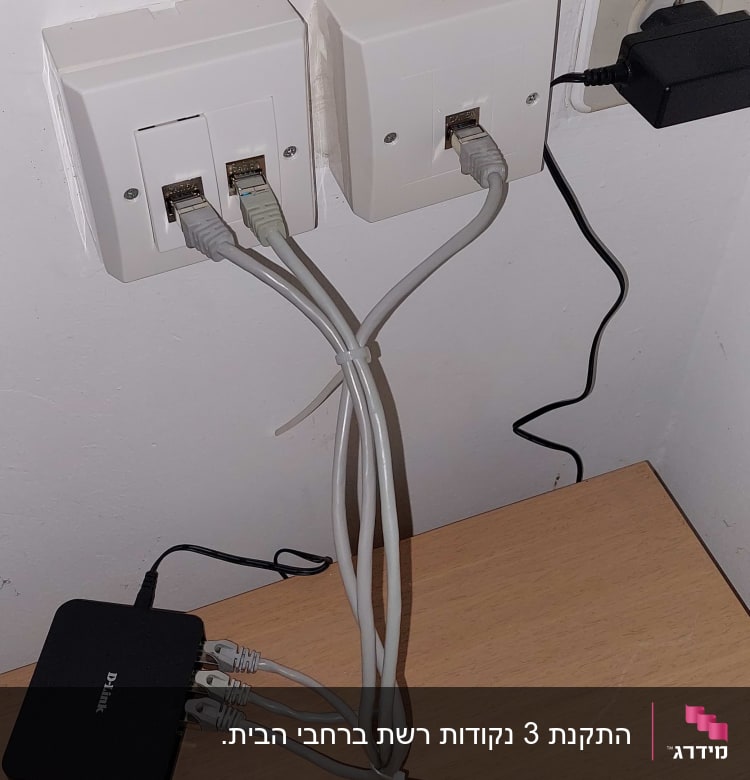 התקנת 3 נקודות רשת ברחבי הבית.